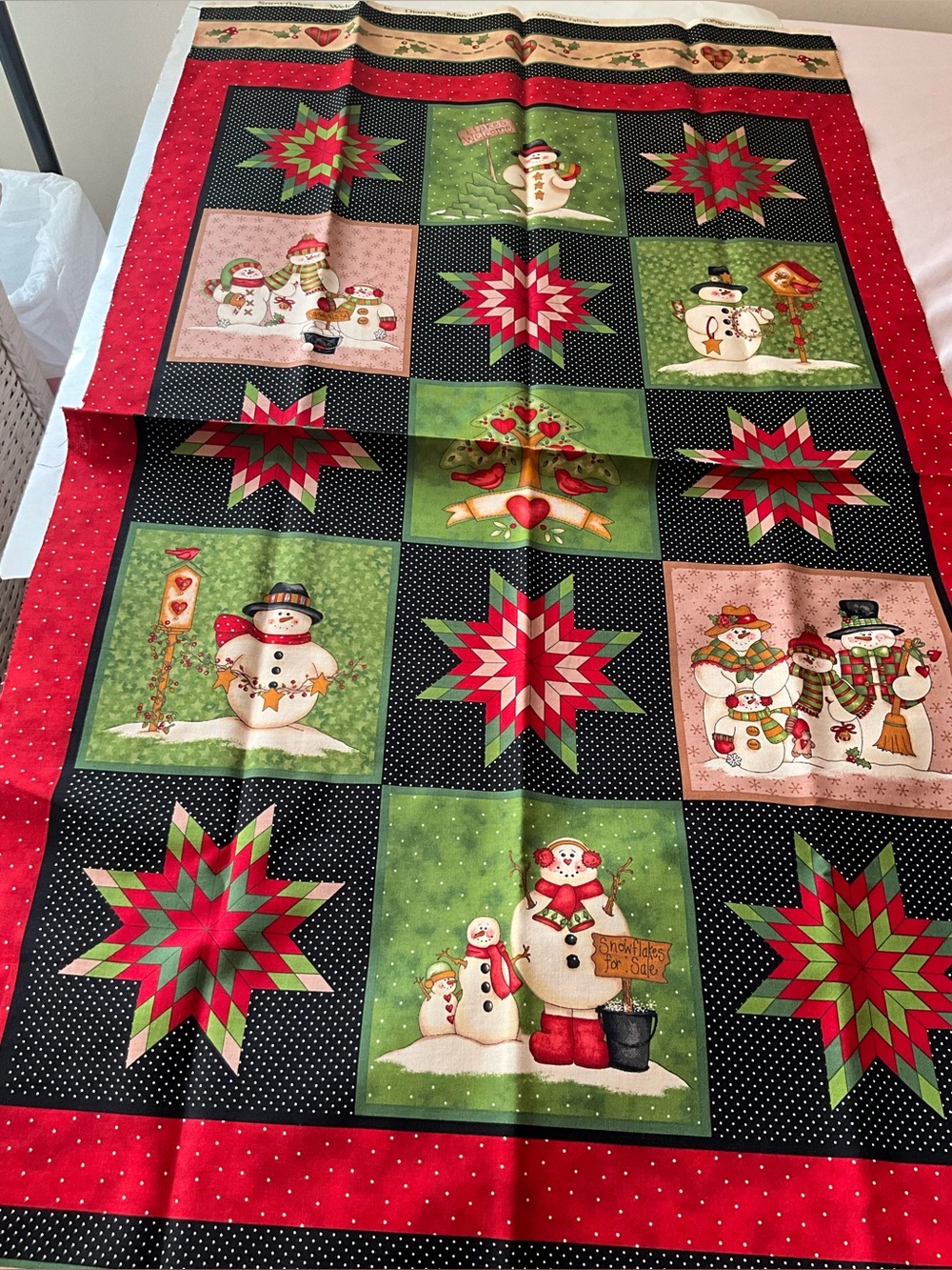 Quilt Panel Snow Buddies By Dianna Marcum For Marcus Bros Fabric Snowman Winter